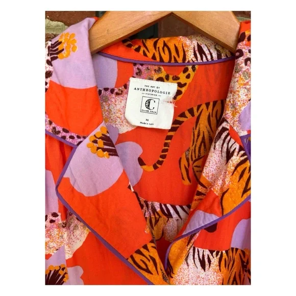 NWOT Anthropologie Claire Colin Dreamer Lounge Top in Mango  Size XSmall - Picture 7 of 10